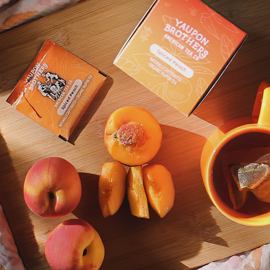 yaupon brothers organic yaupon spiced peach tea